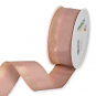 Dekoband mit Lurexstreifen, Farbe: Pastellrosa/Gold