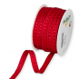 Dekorationsband mit Steppstreifen, Farbe: Rot