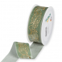 Samt-Druckband "Bltter", Farbe: Mint/Gold