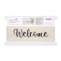 Druckband "Welcome", Farbe: Leinen/Schwarz