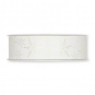 Satin-Druckband "Schneesterne", Farbe: creme/wei