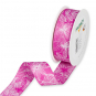 Jacquardband "Flora", Farbe: Pink/Wei