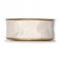 Taftband mit Lurexkanten, Farbe: Creme/Gold