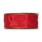 Taftband mit Lurexkante, Farbe: Rot/Gold