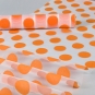 Organza mit Flockdruck "Punkte", Farbe: orange