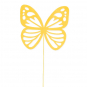 Samt-Stecker "groer Schmetterling" 6 Stck, Farbe: Gelb