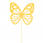 Samt-Stecker "groer Schmetterling" 6 Stck, Farbe: Gelb
