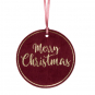 Samt-Hnger "Merry Christmas" 3 Stck, Farbe: Dunkelrot/Gold