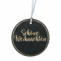 Samt-Hnger" Schne Weihnachten" 3 Stck, Farbe: Dunkelgrau/Gold