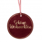 Samt-Hnger" Schne Weihnachten" 3 Stck, Farbe: Dunkelrot/Gold
