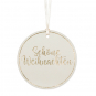 Samt-Hnger" Schne Weihnachten" 3 Stck, Farbe: Creme/Gold